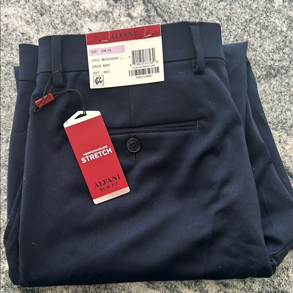 Men's Navy Slim Fit Alfani slacks & Banana republic polos